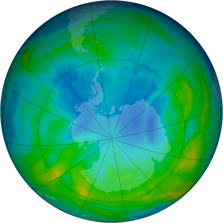 Antarctic ozone map for 17 May 1992